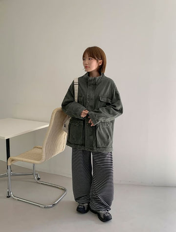 Tuto Pocket Pigment Half Bomber Jacket